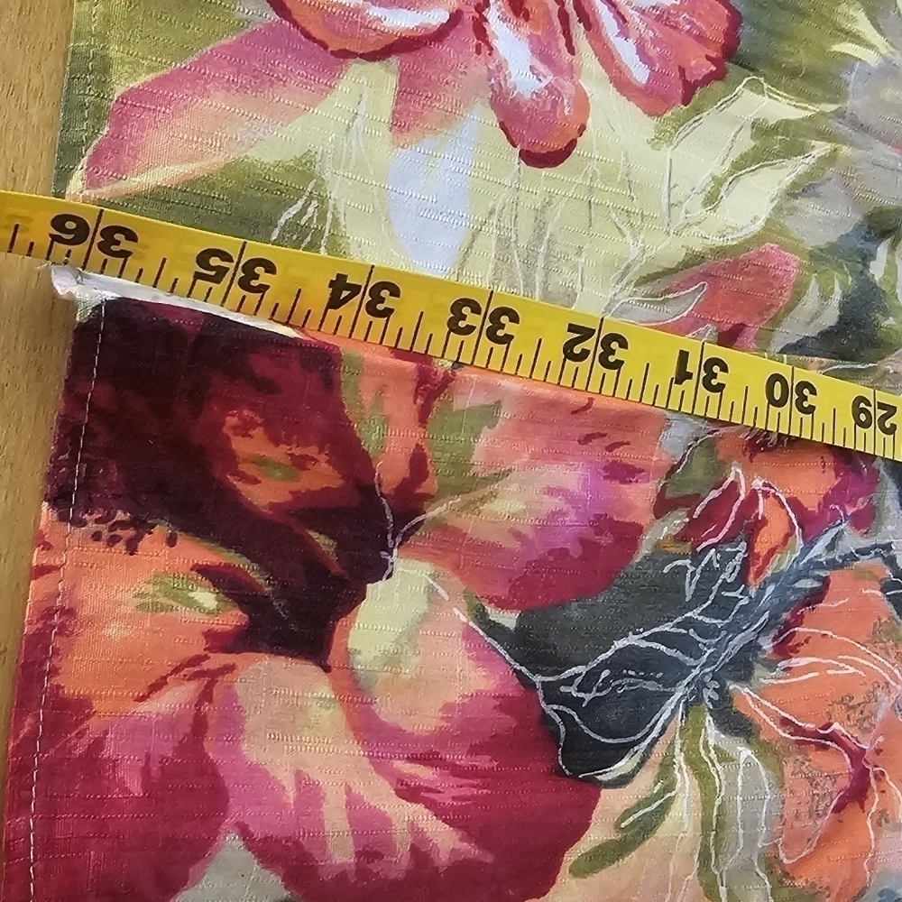 Vintage Koret Green Yellow Pink Floral Print Rayon Half Circle Maxi Skirt Sz 16 - Picture 8 of 11